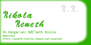 nikola nemeth business card